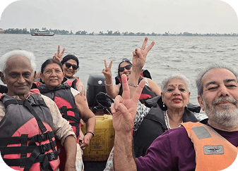 Group on boat